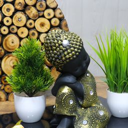GW CREATIONS Gold-Toned & Black Buddha Idol Showpiece-image-90
