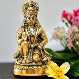 Ascension Gold-Toned Hanuman Ji Metal Religious Idol Showpiece-22