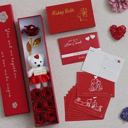 eCraftIndia Red & White 3 Pieces Valentine Gift Set-image-44
