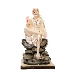 Gifts N Greetings White & Maroon Textured Baba Idol Medium Showpiece-image-25