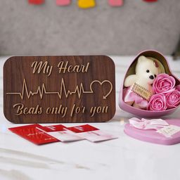 eCraftIndia Pink & Brown 3 Pcs Valentine's Day Gift Set-image-89