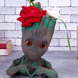 FASHIYANOO Grey & Green Gruit Face Polyresin Flower Pot-image-2