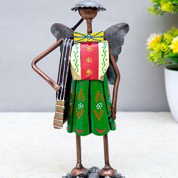 Golden Peacock Red & Green Handcrafted & Handpainted Figurine Decorative Showpiece-picture-10