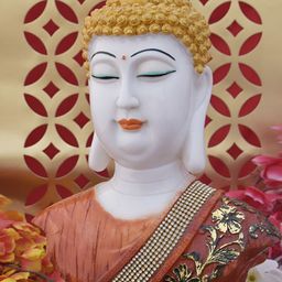GW CREATIONS Orange Buddha Figurine Showpiece-picture-33