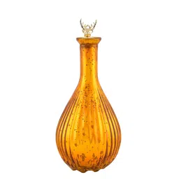 Homesake Mercury Gold Ovoid Bottle Copper Star String Lights with Deer Lid image 3