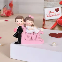 TAYHAA Black & Pink Love Letters Couple Figurine Showpiece-image-11