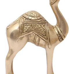 Two Moustaches Gold-Toned Camel Brass Figurine Showpiece-image-68
