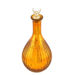 Homesake Mercury Gold Ovoid Bottle Copper Star String Lights with Deer Lid image 2