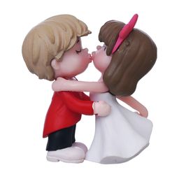 eCraftIndia Beige & Red Couple Statue Figurine Showpiece image 2