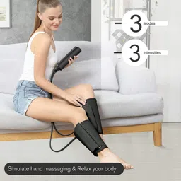 AGARO Smart Air Compression Leg Massager (3 Modes, Fabric, Black) image 3