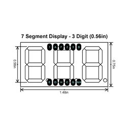 0.56 inch Red 3 Digit 7 Segment LED Display CC 12pin (Pack of 2) image 4