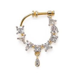 AccessHer Gold-Plated AD Studded Handcrafted Nosepin image 2