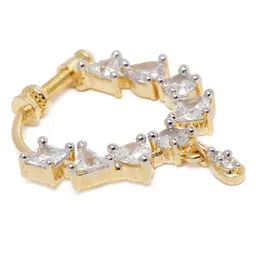 AccessHer Gold-Plated AD Studded Handcrafted Nosepin image 3