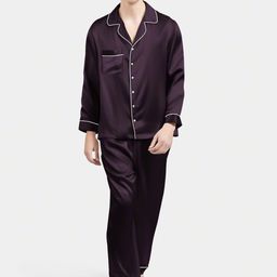 Bella Babe by SK Lapel Collar Satin Night suit-image-68