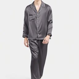 Bella Babe by SK Lapel Collar Satin Night suit-image-72
