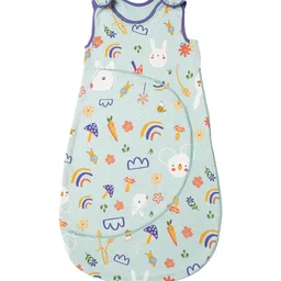 MiArcus Infant Kids Blue & White Printed Knitted Sleeping Bag-56