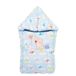 MeeMee Infant Kids Blue & White Printed Sleeping Bag-image-63