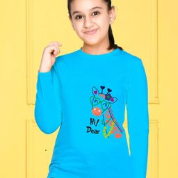 NUSYL Girls Pack of 3 Blue & White Printed T-shirt-image-135