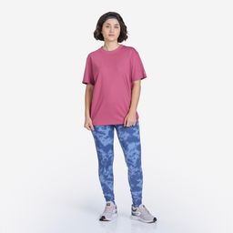 Women's Crew Neck Wide Plain T-Shirt Oversize 520 - Ash Pink-image-62