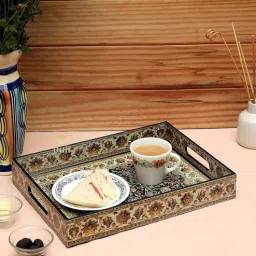 duli Brown Engineered Wood Rectangle Serving Tray-picture-5