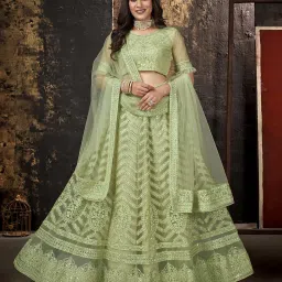 Embroidered Semi Stitched Lehenga Choli-image-17
