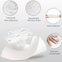 viv-atiq Cervical Contour Memory Foam Pillow + Anti-Snoring + Stomached + Side Sleepers Memory Foam Solid Orthopaedic Pillow Pack of 1 image 3