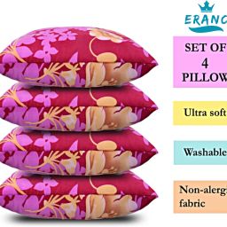 Polyester Fibre, Microfibre, Cotton Abstract Sleeping Pillow Pack of 4-image-35