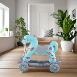 2 in 1 Baby Horse Rider Rocker for Kids 1-3 Years Gift kids Plastic, Pack of 01 ride on toy with lagam Tricycle-image-62