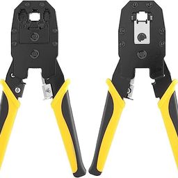 XIKKART Modular Network Crimper,Cable Stripper Cutter - RJ11 RJ12 RJ45 Connector Crimper Pliers, Network Cable Cutting Stripping Crimper Crimping Tool for Network and Telephone Cables,Ethernet Tools image 4