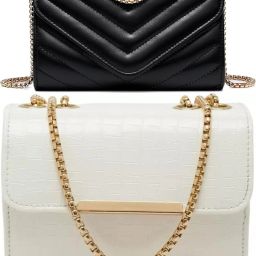 Black, White Women Sling Bag Women Sling Bag Bag - Regular Size For Women's/Girls-image-89