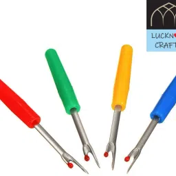4 pcs Premium Plastic Seam Ripper Stainless Steel Thread Cutter Stitch Unpicker and Opener Sewing Tool with Cover Handy Remover DIY Craft Seam Ripper-30