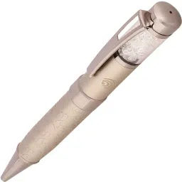 Oculus Pearl 4002 Leaf Pattern and crystal and Jewel studded Cream color metal Ball Pen-image-69