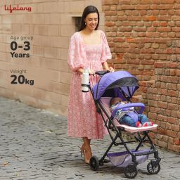 lifelong Cuppy Baby Stroller LLBSTR02 with One Hand Fold, Mosquito Net, Cup Holder Stroller image 4
