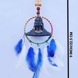 Adi yogi idol For Car Dashboard,Home, Office.Trap bad dreams & Road Safety. Feather Dream Catcher-image-24