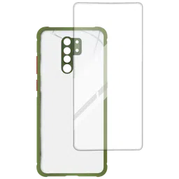 ARROW Hybrid Screen Protector & Polycarbonate Back Cover Combo for Xiaomi Redmi 9 Prime (Anti Scratch Design, Light Green)-17