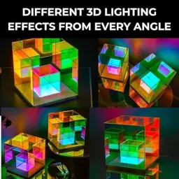 myrra Magical Colorful 3D Infinity Cube Table RGB LED Lamp Table Lamp image 2