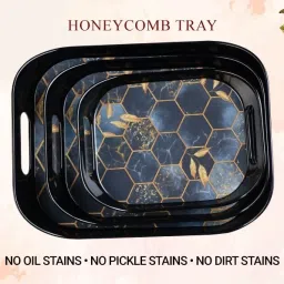Beautiful Designer Rectangular Shape Serving Tray Set of 3 Tray Serving Set-image-77