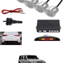 4Silver Parking Sensor With LED Display Increased Safety For Car-306 Universal 4 Silver Reverse Parking Sensor With LED Display For Cars-306 Parking Sensor-image-14