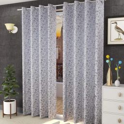 152 cm (5 ft) Velvet Room Darkening Window Curtain (Pack Of 2)-17