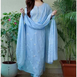Women Pure Cotton Kurta Pant Dupatta Set-image-28