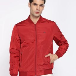 Men Solid Bomber Jacket-image-42