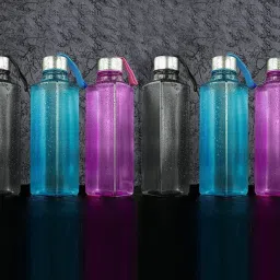 finner Unbreakable Square Shape Water Bottle Set | Refrigerator Bottle 1000 ml Bottle image 3