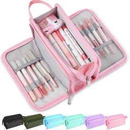 Large Pencil Case, Big Capacity Pencil Pouch,Portable Canvas Stationery Geometry Box-31