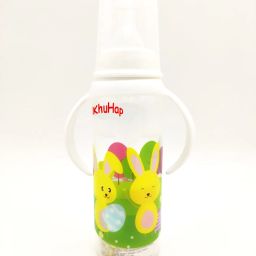 Feeding bottle for baby child kid teen toddler, slim neck with handle, Cartoon - 250 ml-image-9