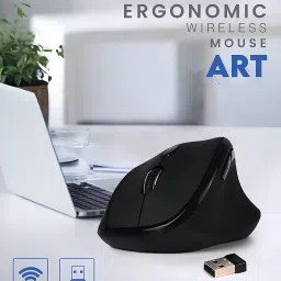 CLUSPEX Art Ergonomic Unique 56° (Degree) Vertical 2.4GHz Optical 6D with 3 DPI Modes Wireless Optical Gaming Mouse image 2