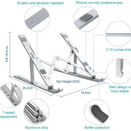 NIYAMKAAY Compatible with all devices Laptop Stand Foldable Adjustable,Bed,Table & etc Laptop Stand image 2