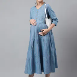Women Printed Pure Cotton Flared Kurta-image-91