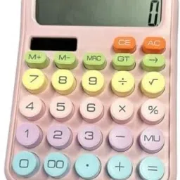 Calculator with LCD Display Desktop Calculator - Big Buttons Candy ColorComfortable Touch 12 Digits BasicCalculator-4