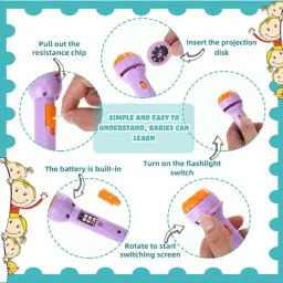 bhavi lifestyle 6 Slides 48 Patterns Mini Projector Torch Toy Slide Projector Torch for Kids image 3