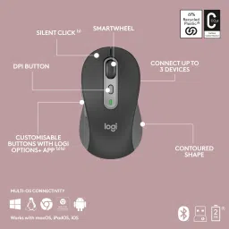 Logitech MK950 Bluetooth Standard Multi-device Keyboard Compatible with Desktop, Laptop, Mac Easy to Use,Plug and Play,Quick, Comfy Durable body image 3